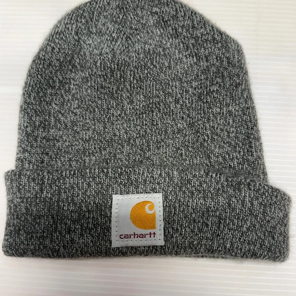 Carhartt Kids Knit Cuffed Beanie Hat Lot 2 Orange Gray Gorpcore Streetwear OS